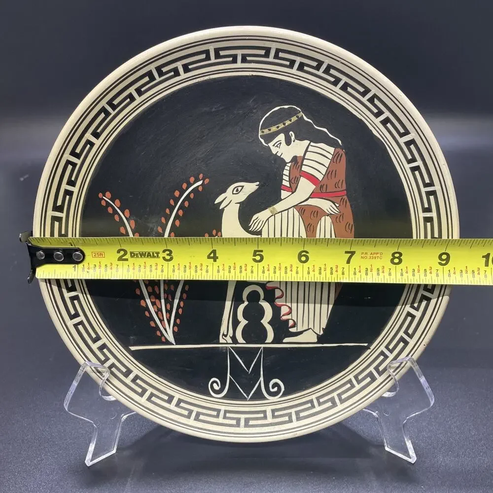 Late 20th Century Greek Decorative Wall Plate Rhodes Pottery Handcrafted 9.5